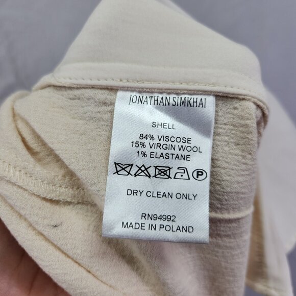 Jonathan Simkhai Emiko Wool Pant Size 0 Wide Leg Paperbag Waist Belted Pleated - Picture 10 of 15